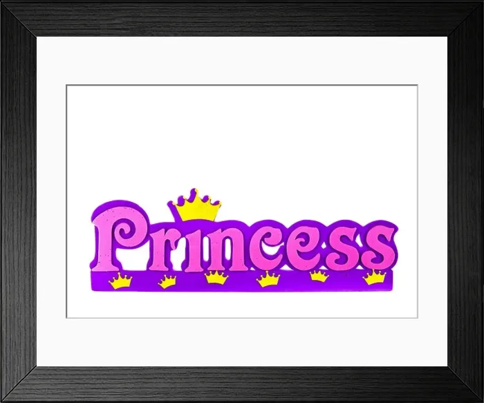 Framed Print : Word spells princess in pink and purple letters Framed Print : Word spells princess in pink and purple letters