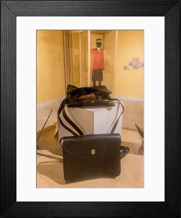 Framed Print : Official purse issued to women Mounties after they were initially allowed to become RCMP officers in 1974 Framed Print : Official purse issued to women Mounties after they were initially allowed to become RCMP officers in 1974