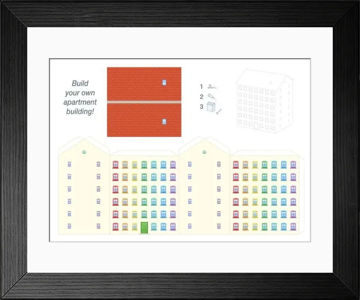 Framed Print : Apartment building paper model Framed Print : Apartment building paper model