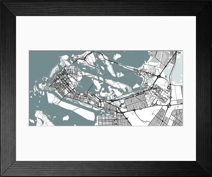 Framed Print : Urban vector city map of Abu Dhabi, United Arab Emirates Framed Print : Urban vector city map of Abu Dhabi, United Arab Emirates
