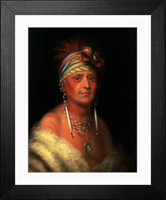 Framed Print : White Plume (ca. 1765—1838), also known as Nom-pa-wa-rah Framed Print : White Plume (ca. 1765—1838), also known as Nom-pa-wa-rah