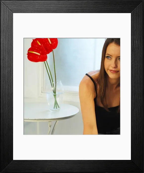 Framed Print : Young woman smiling portrait Framed Print : Young woman smiling portrait