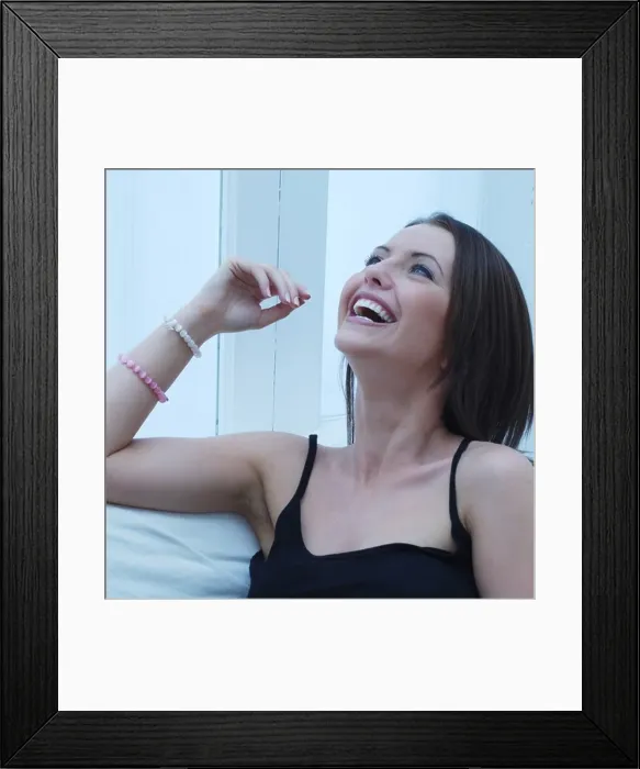 Framed Print : Portrait of a woman laughing Framed Print : Portrait of a woman laughing