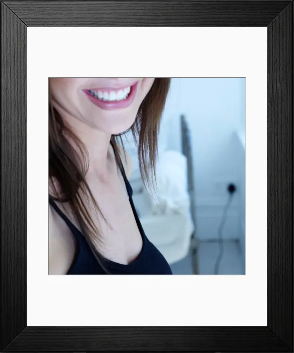 Framed Print : Close Up Portrait of Woman Smiling