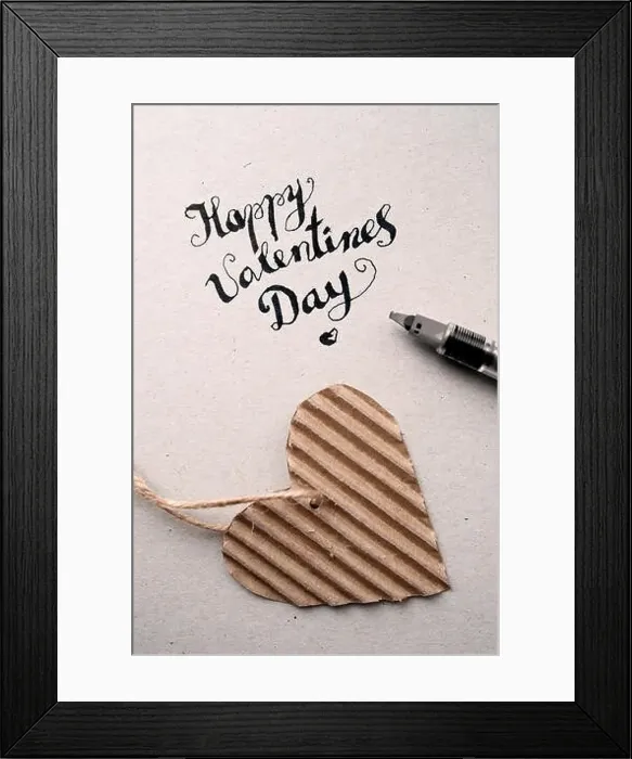 Framed Print : HAPPY VALENTINE'S DAY hand lettering - handmade calligraphy Framed Print : HAPPY VALENTINE'S DAY hand lettering - handmade calligraphy