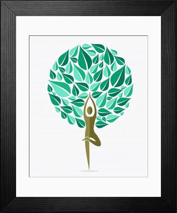 Framed Print : Human shape yoga exercise tree design. Vector file layered for easy manipulation and custom coloring Framed Print : Human shape yoga exercise tree design. Vector file layered for easy manipulation and custom coloring