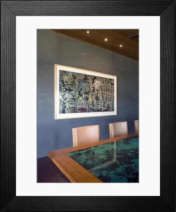 Framed Print : qualia resort. local artist dennis nona Framed Print : qualia resort. local artist dennis nona