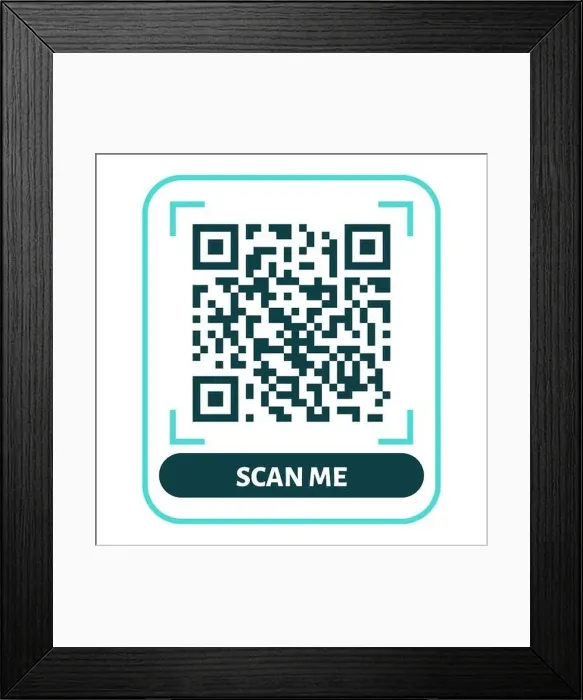 Framed Print : Scan me QR code design. QR code for payment Framed Print : Scan me QR code design. QR code for payment