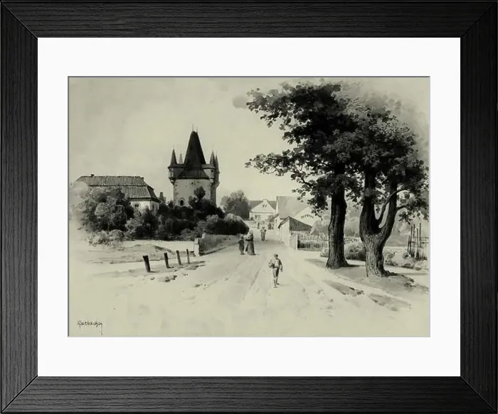 Framed Print : Liebscher, Karel - Rakovník, u východní brány (1900) Framed Print : Liebscher, Karel - Rakovník, u východní brány (1900)