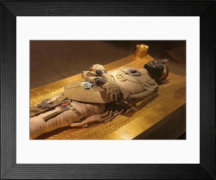 Framed Print : Ancient Egyptian mummy body preserved by mummification Framed Print : Ancient Egyptian mummy body preserved by mummification