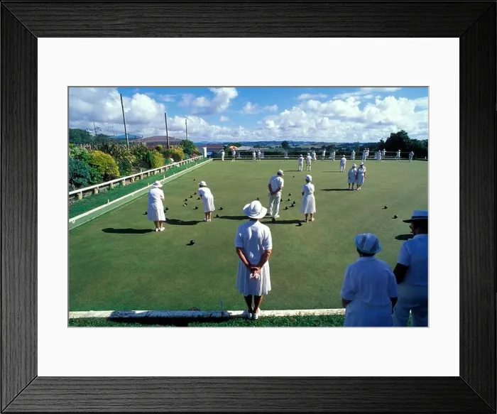 Framed Print : New Zealand North Island Lawn bowling on Waitangi Day holiday at the Wellsford Bowling Club Framed Print : New Zealand North Island Lawn bowling on Waitangi Day holiday at the Wellsford Bowling Club