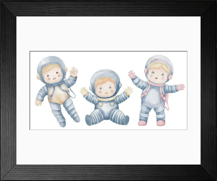 Framed Print : Cosmonaut watercolor illustration Framed Print : Cosmonaut watercolor illustration