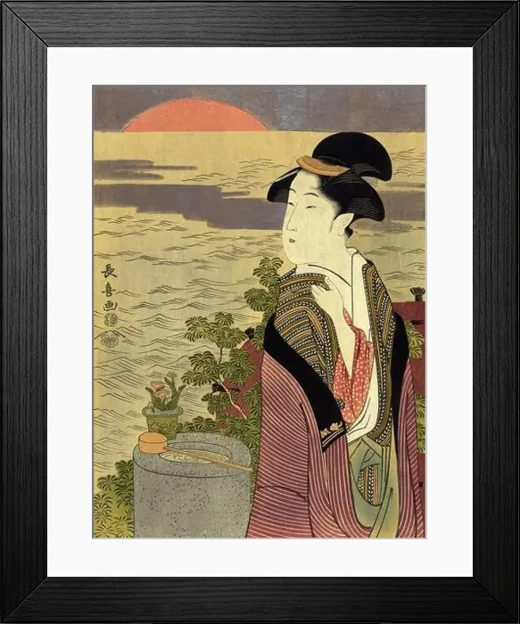 Framed Print : Hatsuhinode (First sunrise). By Eishosai Choki; active 1789-1823; Japanese artist Framed Print : Hatsuhinode (First sunrise). By Eishosai Choki; active 1789-1823; Japanese artist