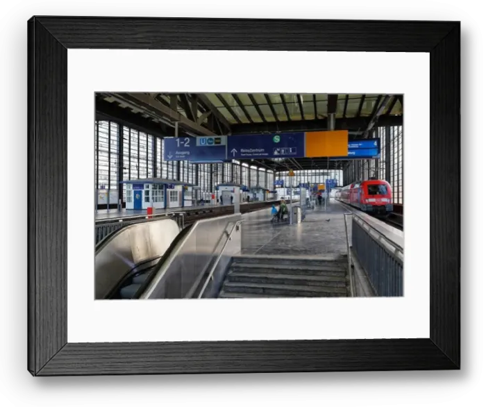 Framed Print : Berlin, Germany, the platform at the Zoo train station