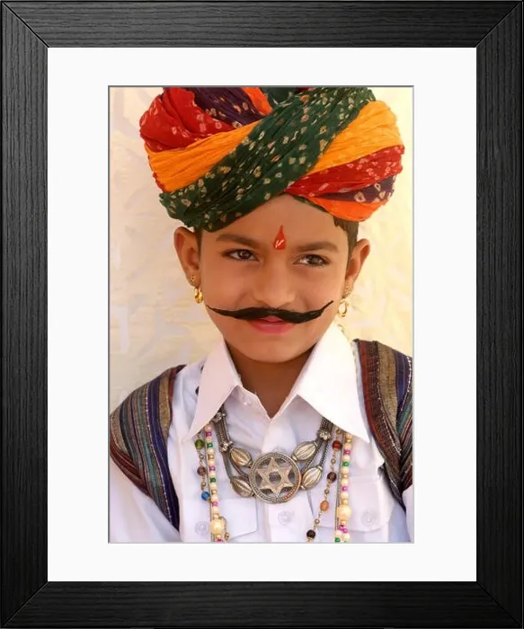 Framed Print : Rajasthani boy with turban ; Jaisalmer ; Rajasthan ; India No MR Framed Print : Rajasthani boy with turban ; Jaisalmer ; Rajasthan ; India No MR