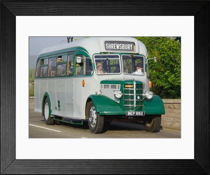 Framed Print : Vintage Bedford Bus BEP 882, at Conwy Framed Print : Vintage Bedford Bus BEP 882, at Conwy