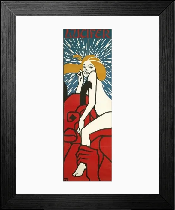 Framed Print : LUCIFER, Victor Schufinsky, Vienna 1876 - 1947 Vienna, 1903, print, color lithograph, sheet: 1860 mm x 630 mm, Austria Framed Print : LUCIFER, Victor Schufinsky, Vienna 1876 - 1947 Vienna, 1903, print, color lithograph, sheet: 1860 mm x 630 mm, Austria