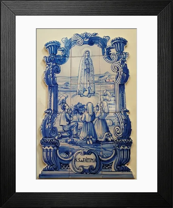 Framed Print : Religious Art, Tile, Our Lady of Fatima Framed Print : Religious Art, Tile, Our Lady of Fatima