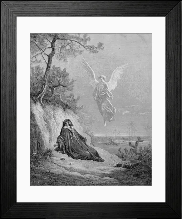 Framed Print : Prophet Elia oder Elias und der Engel Framed Print : Prophet Elia oder Elias und der Engel