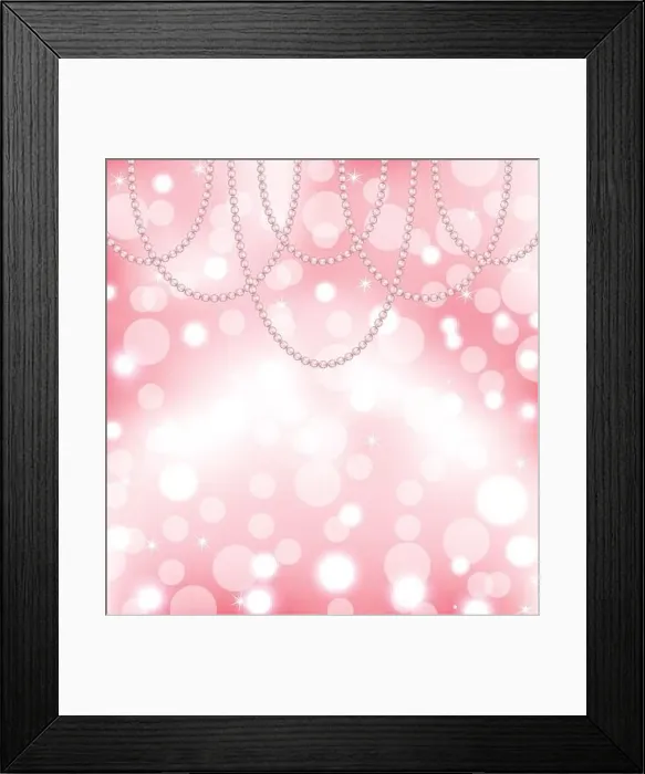 Framed Print : Cute pink background with pearls Framed Print : Cute pink background with pearls