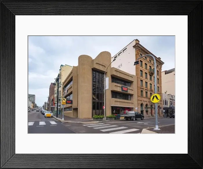 Framed Print : The brutalist designed Westpac Bank in Hunter Street, Newcastle, New South Wales, Australia Framed Print : The brutalist designed Westpac Bank in Hunter Street, Newcastle, New South Wales, Australia