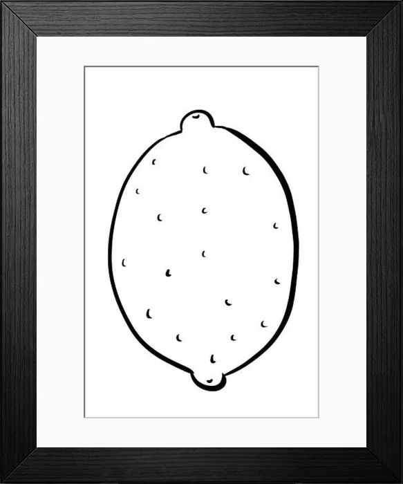Framed Print : Cartoon lemon line drawing Framed Print : Cartoon lemon line drawing