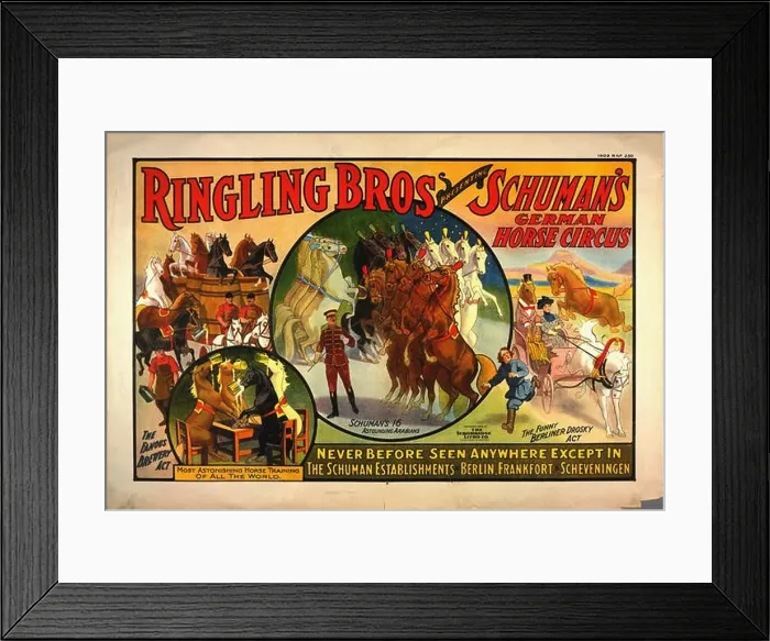 Framed Print : vintage circus poster Framed Print : vintage circus poster