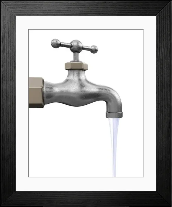 Framed Print : Water tap. Image with clipping path Framed Print : Water tap. Image with clipping path