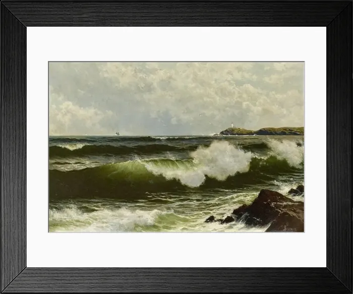 Framed Print : Seascape - 1885 90c. - Oil on canvas 51, 1 x 76, 5 cm - Bricher Alfred Thompson