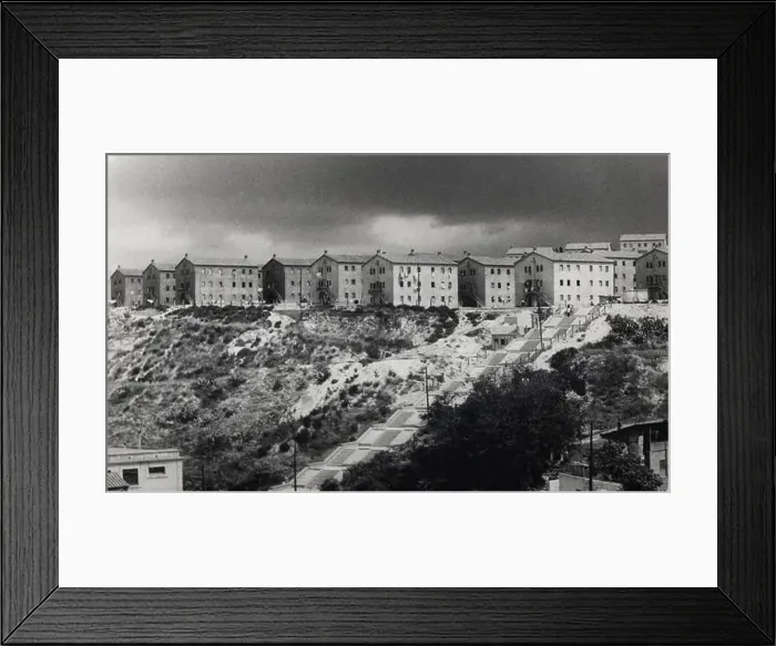 Framed Print : Barcelona. Grupo de viviendas sociales del barrio del Polvorín Framed Print : Barcelona. Grupo de viviendas sociales del barrio del Polvorín
