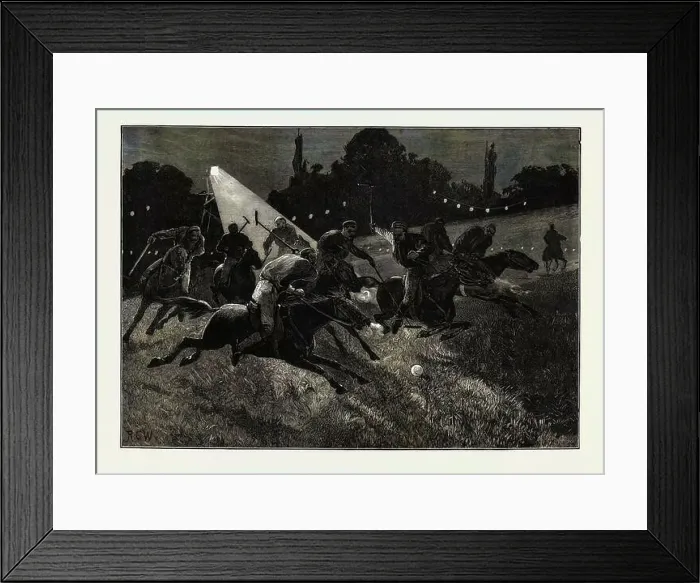 Framed Print : Polo Match by Electric Light at the Ranelagh Club 1880 Framed Print : Polo Match by Electric Light at the Ranelagh Club 1880