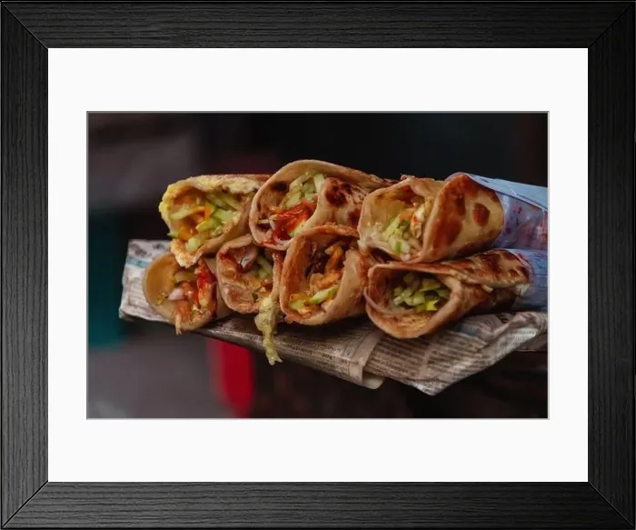 Framed Print : Calcutta-style egg roll is a popular snack Framed Print : Calcutta-style egg roll is a popular snack