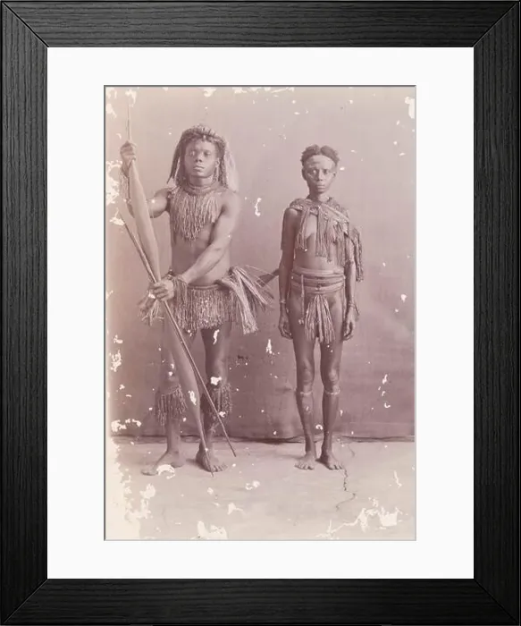 Framed Print : Portrait of a man and woman from the Great Andamanese people Framed Print : Portrait of a man and woman from the Great Andamanese people