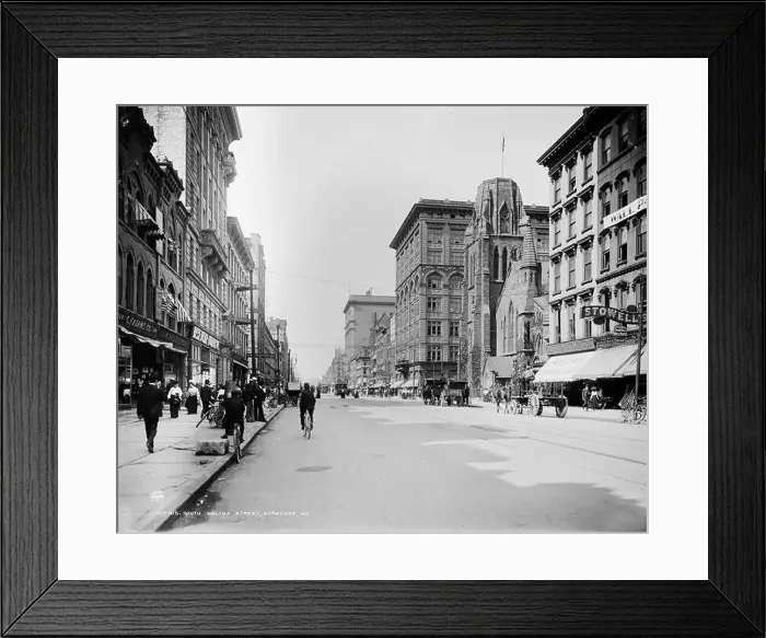 Framed Print : South Salina Street, Syracuse, N.Y. by Detroit Publishing Co. publisher. 1900-1906. Very much digitally improved Framed Print : South Salina Street, Syracuse, N.Y. by Detroit Publishing Co. publisher. 1900-1906. Very much digitally improved