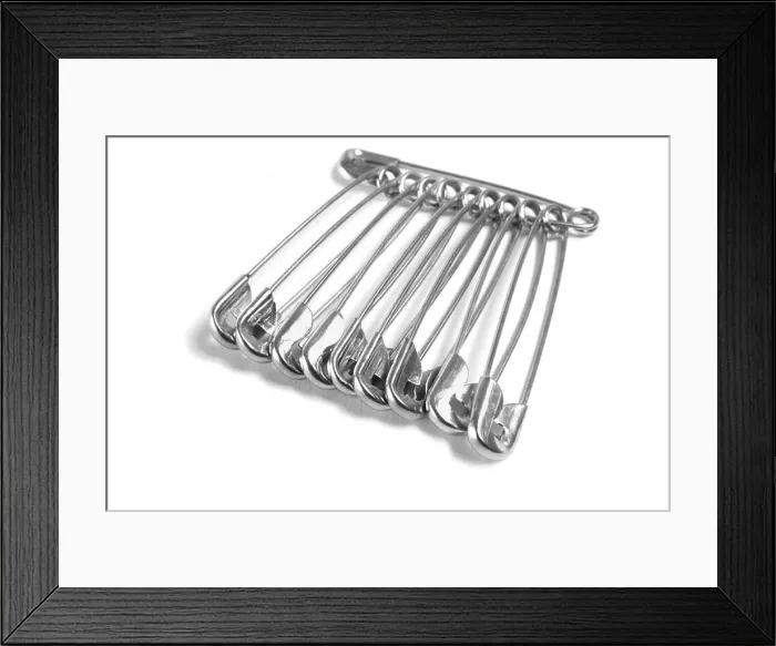 Framed Print : Safety Pins Framed Print : Safety Pins