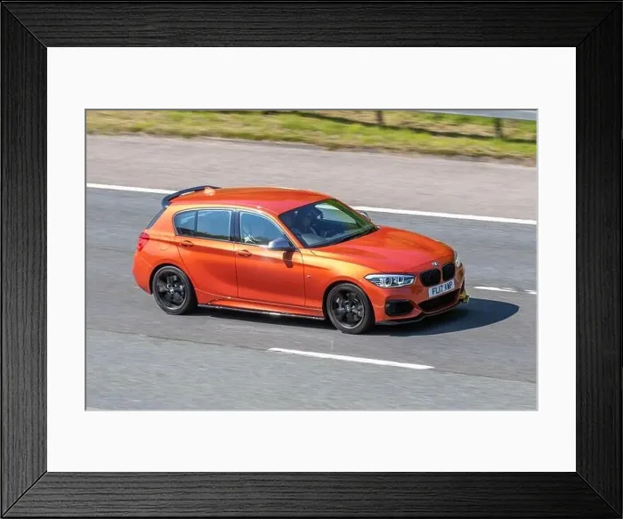 Framed Print : 2017 Orange BMW M140I Step Start Auto Hatchback 2998cc diesel car Framed Print : 2017 Orange BMW M140I Step Start Auto Hatchback 2998cc diesel car