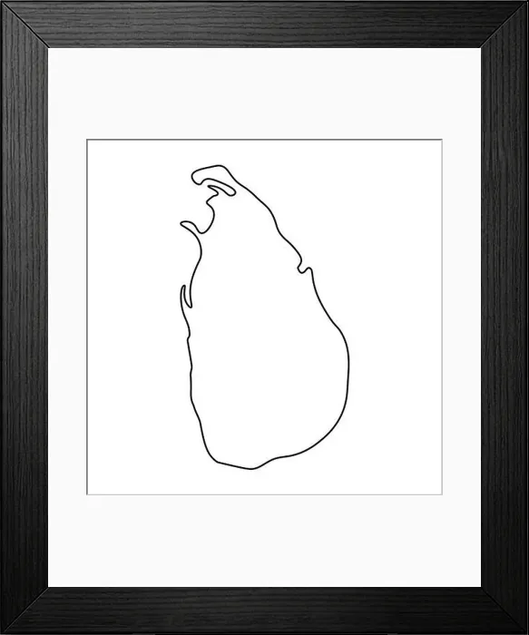 Framed Print : Map of Sri Lanka - outline. Silhouette of Sri Lanka map illustration Framed Print : Map of Sri Lanka - outline. Silhouette of Sri Lanka map illustration