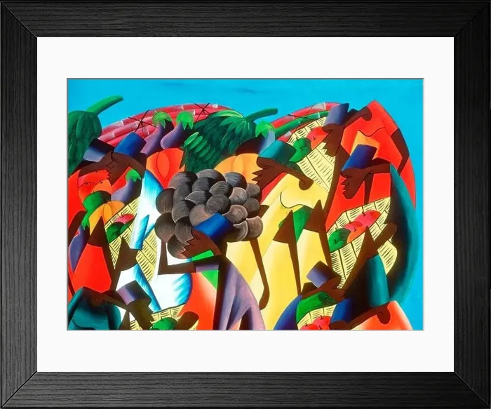 Framed Print : Painting by a Haitian artist on the Caribbean Island of Haiti Framed Print : Painting by a Haitian artist on the Caribbean Island of Haiti