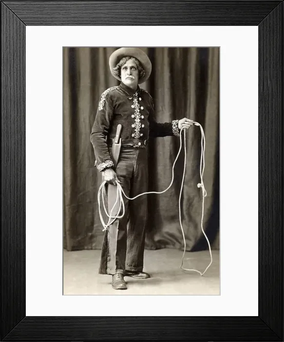 Framed Print : Cowboy Mexican John with Lasso or Lariat