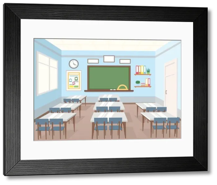 Framed Print : Vector illustration of classroom in school Framed Print : Vector illustration of classroom in school