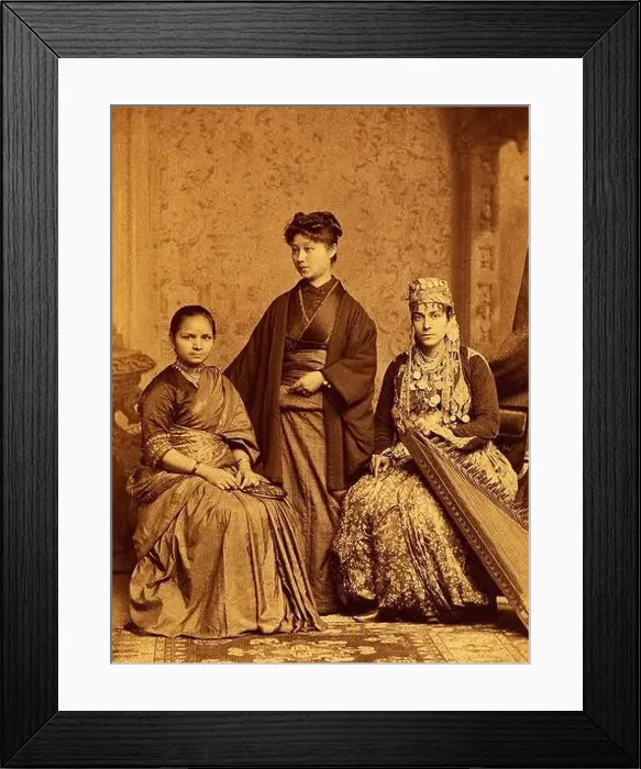 Framed Print : Doctors Anandibai Joshee (left) from India Framed Print : Doctors Anandibai Joshee (left) from India