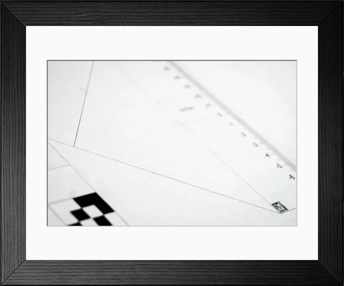 Framed Print : Paper test chart for AF calibration of a reflex camera Framed Print : Paper test chart for AF calibration of a reflex camera