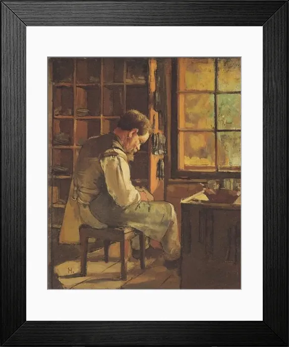 Framed Print : The cobbler by the window 1882 by Ferdinand Hodler Framed Print : The cobbler by the window 1882 by Ferdinand Hodler