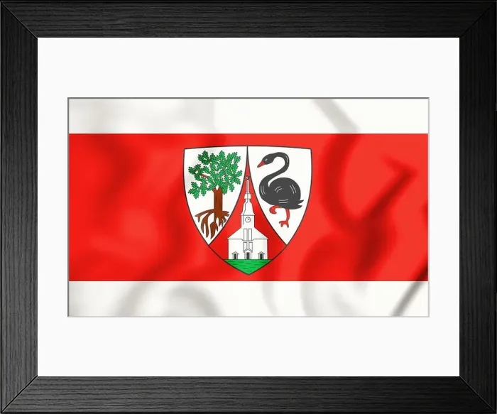 Framed Print : 3D Flag of Wermelskirchen (North Rhine-Westphalia), Germany. 3D Illustration Framed Print : 3D Flag of Wermelskirchen (North Rhine-Westphalia), Germany. 3D Illustration