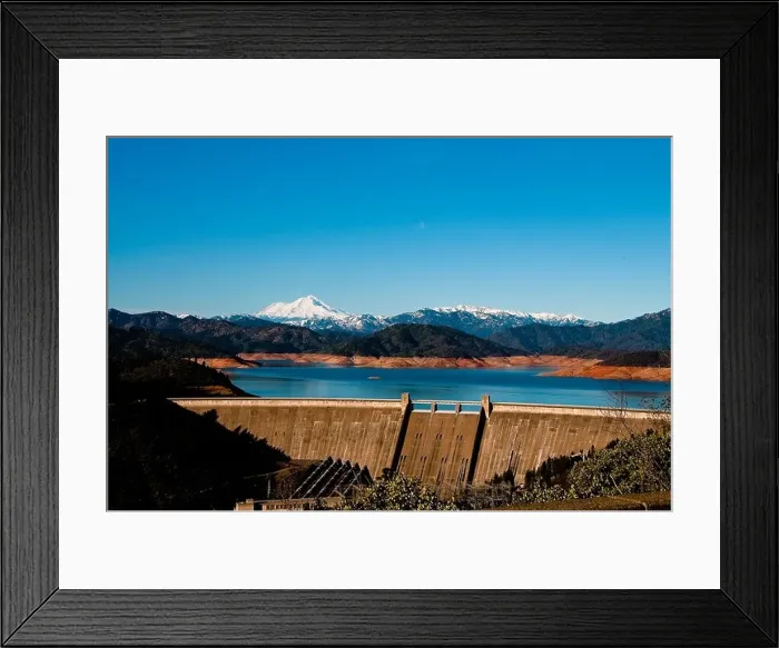 Framed Print : The 3 Shastas, dam, lake and mountain Framed Print : The 3 Shastas, dam, lake and mountain