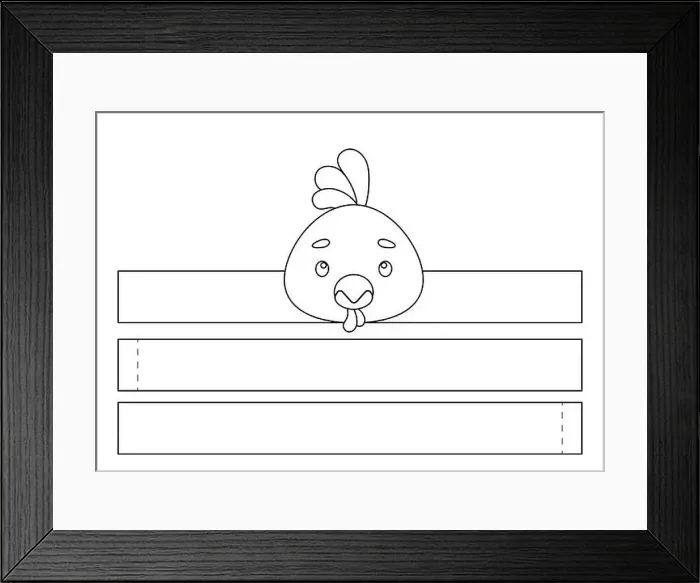 Framed Print : Printable chicken paper crown. Fun accessory for entertainment Framed Print : Printable chicken paper crown. Fun accessory for entertainment