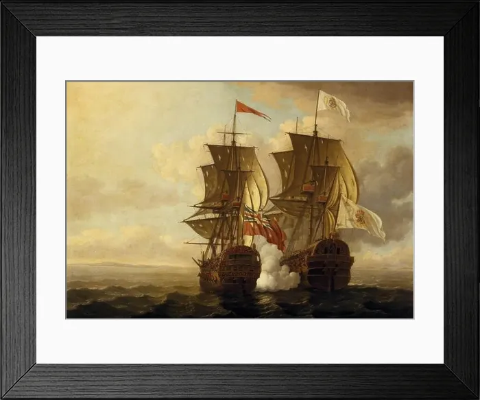 Framed Print : The Capture of the Spanish Galleon Nuestra Señora de Covadonga, 20 April 1743 1756 by John Cleveley the Younger Framed Print : The Capture of the Spanish Galleon Nuestra Señora de Covadonga, 20 April 1743 1756 by John Cleveley the Younger