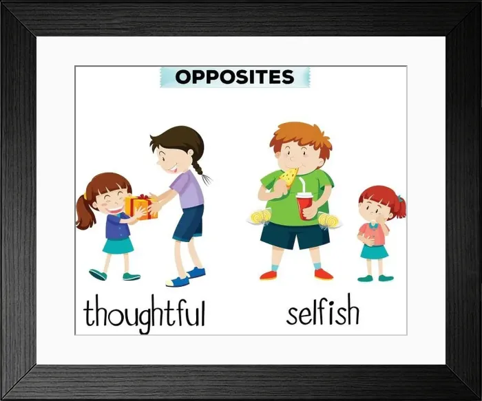 Framed Print : Vocabulary English opposite word illustration Framed Print : Vocabulary English opposite word illustration