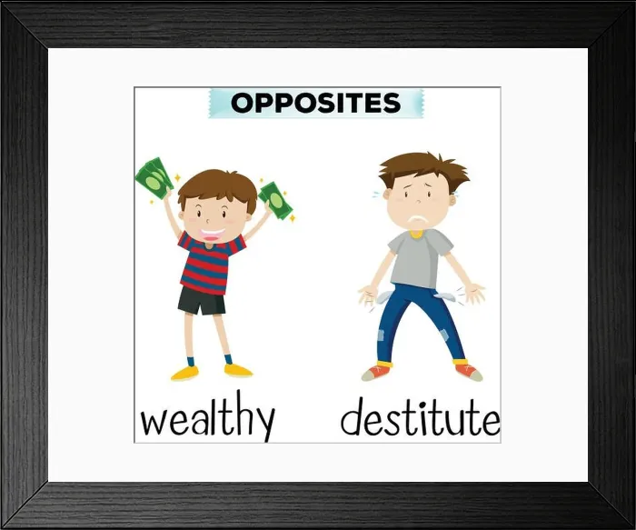 Framed Print : English opposite vocabulary word Framed Print : English opposite vocabulary word