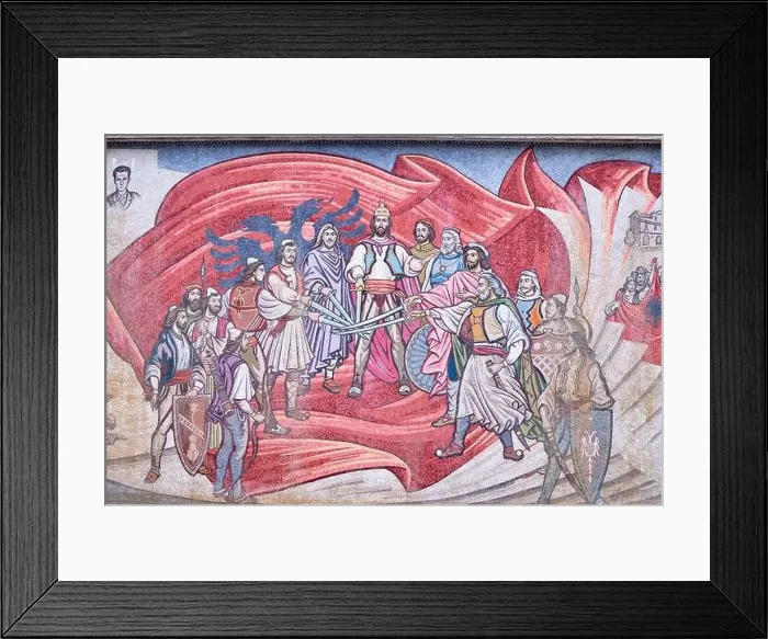 Framed Print : North Macedonia, Skopje, Albanian civil war Mosaic Framed Print : North Macedonia, Skopje, Albanian civil war Mosaic
